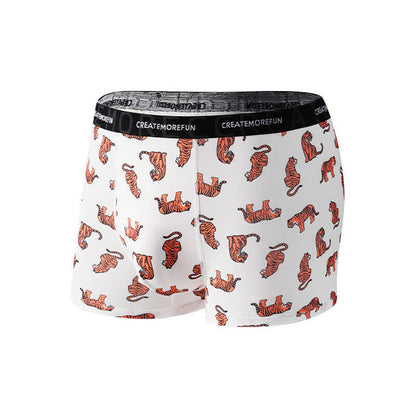 Lot de 4 boxers respirants à imprimé tigre pour homme - Blanc - XL - image 8