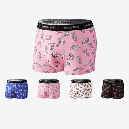Lot de 4 boxers respirants à imprimé tigre pour homme - image 0