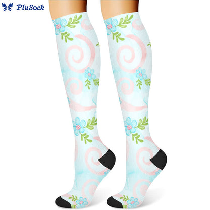 Chaussettes de compression florales artistiques (3 paires) - image 3
