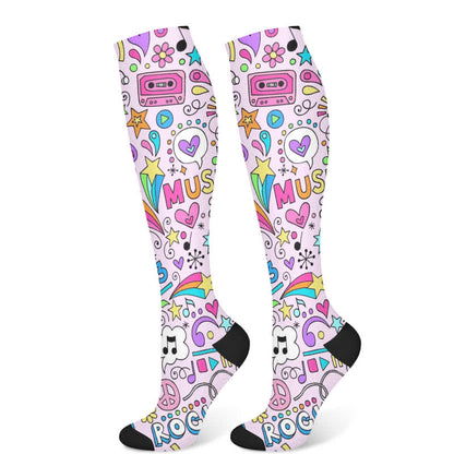 Chaussettes de compression de la série Notes de musique (3 paires)