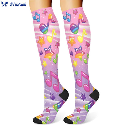 Chaussettes de compression de la série Notes de musique (3 paires)