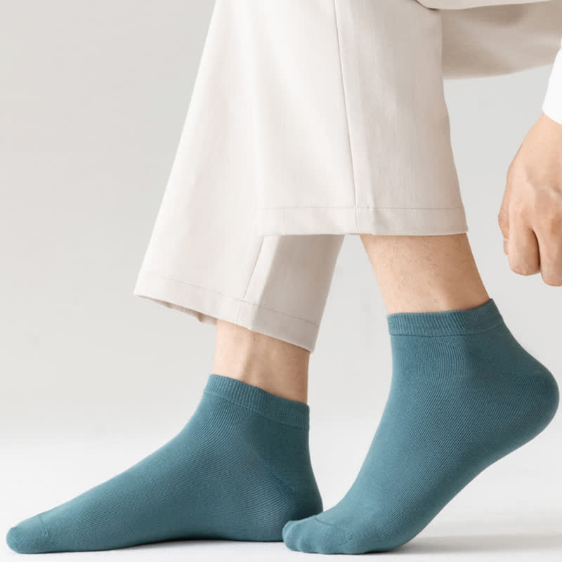 Chaussettes cheville en coton extensible de couleur unie (8 paires) - image 13