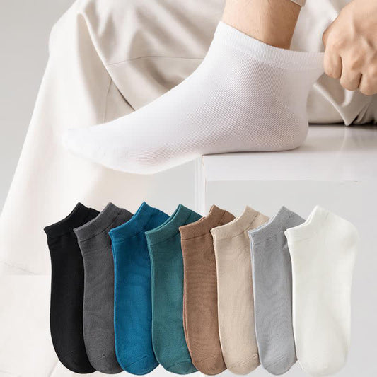 Chaussettes cheville en coton extensible de couleur unie (8 paires) - image 0