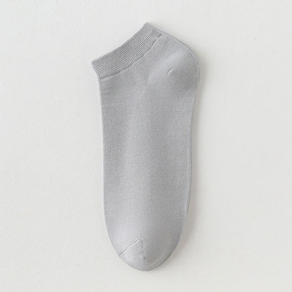 Chaussettes cheville en coton extensible de couleur unie (8 paires) - Gris - EU42-48 (US8.5-13) - image 11