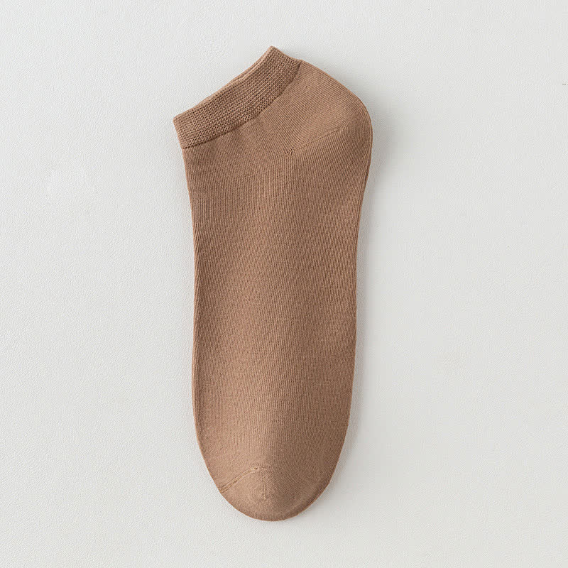 Chaussettes cheville en coton extensible de couleur unie (8 paires) - Café - EU42-48 (US8.5-13) - image 12