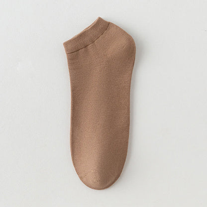 Chaussettes cheville en coton extensible de couleur unie (8 paires) - Café - EU42-48 (US8.5-13) - image 12