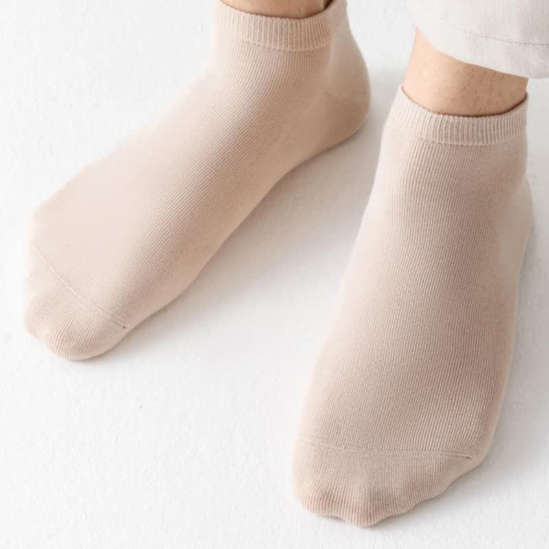 Chaussettes cheville en coton extensible de couleur unie (8 paires) - image 8