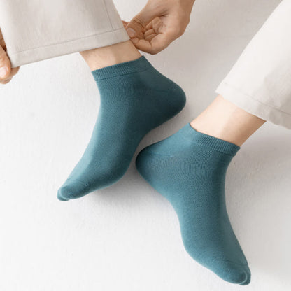 Chaussettes cheville en coton extensible de couleur unie (8 paires) - image 14