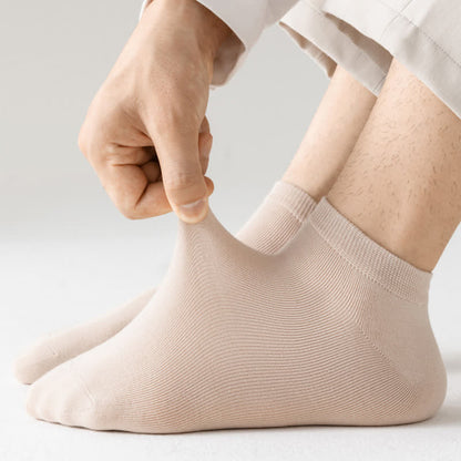 Chaussettes cheville en coton extensible de couleur unie (8 paires) - image 7