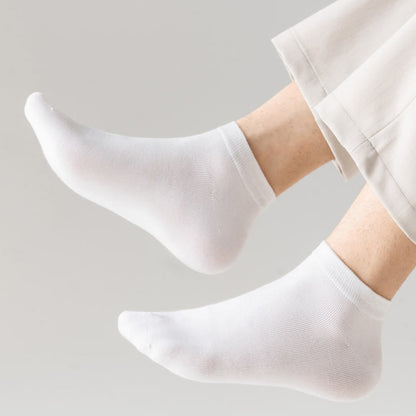 Chaussettes cheville en coton extensible de couleur unie (8 paires) - image 4