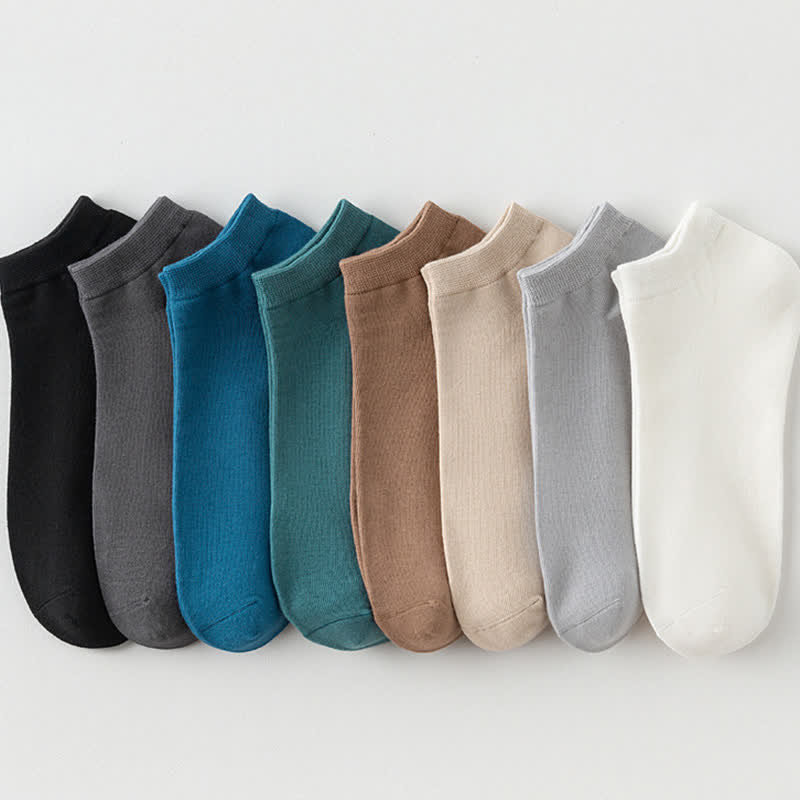 Chaussettes cheville en coton extensible de couleur unie (8 paires) - Multicolore - EU42-48 (US8.5-13) - image 1