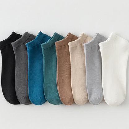 Chaussettes cheville en coton extensible de couleur unie (8 paires) - Multicolore - EU42-48 (US8.5-13) - image 1