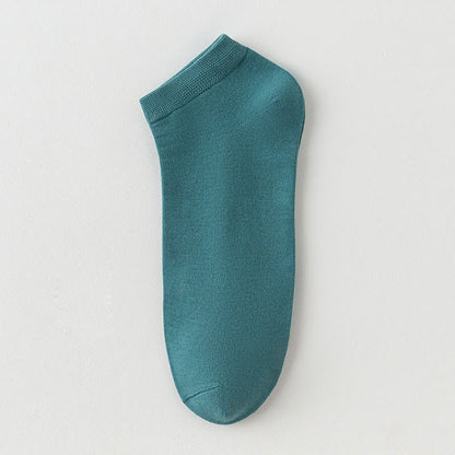 Chaussettes cheville en coton extensible de couleur unie (8 paires) - Vert - EU42-48 (US8.5-13) - image 15