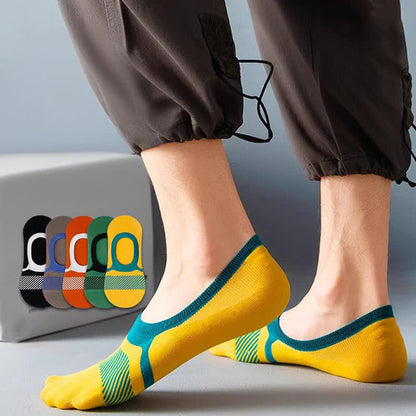 Chaussettes invisibles en coton à rayures imprimées (5 paires)