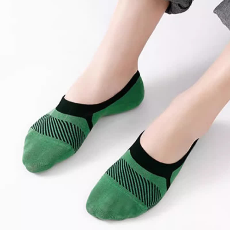 Chaussettes invisibles en coton à rayures imprimées (5 paires)