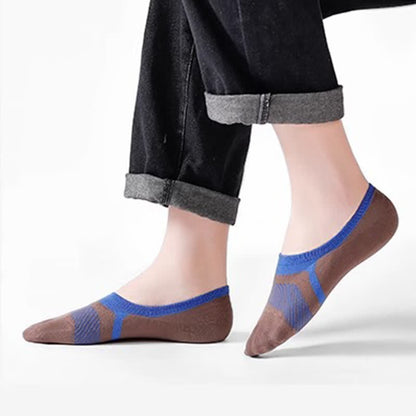 Chaussettes invisibles en coton à rayures imprimées (5 paires)