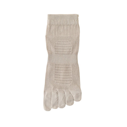 Chaussettes chevilles à cinq orteils en maille de coton pur (3 paires) - Kaki - EU39-45 (US6-11) - image 7