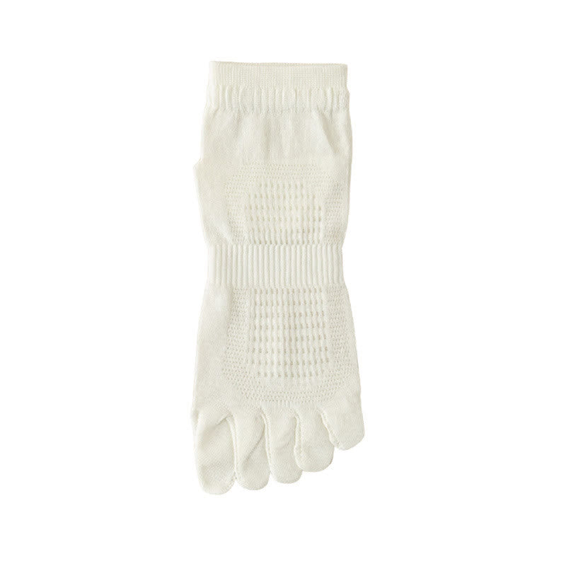 Chaussettes chevilles à cinq orteils en maille de coton pur (3 paires) - Blanc - EU39-45 (US6-11) - image 5