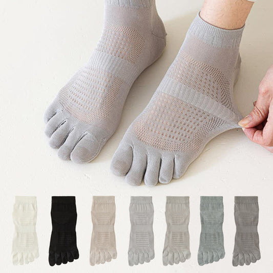Chaussettes chevilles à cinq orteils en maille de coton pur (3 paires) - image 0