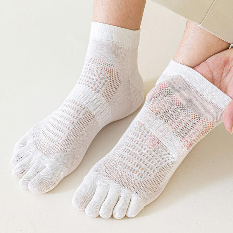 Chaussettes chevilles à cinq orteils en maille de coton pur (3 paires) - image 3