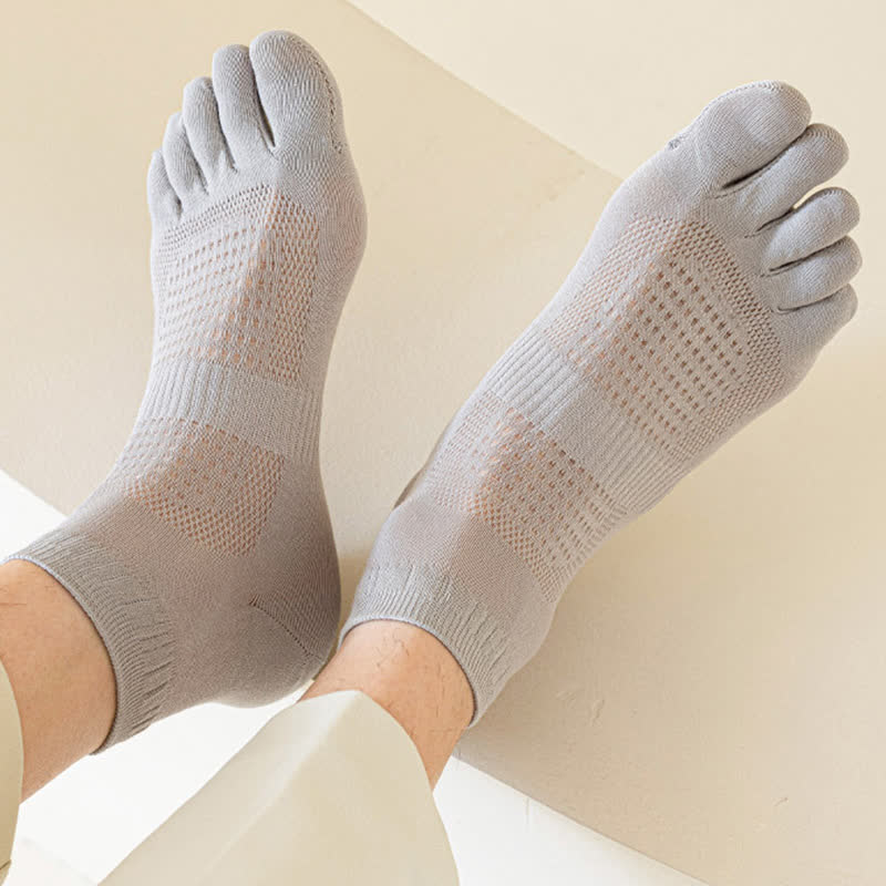 Chaussettes chevilles à cinq orteils en maille de coton pur (3 paires) - image 15