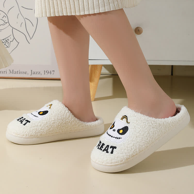 Chaussons d'intérieur grande taille motif citrouille - image 5