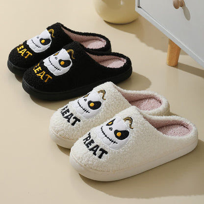 Chaussons d'intérieur grande taille motif citrouille - image 0