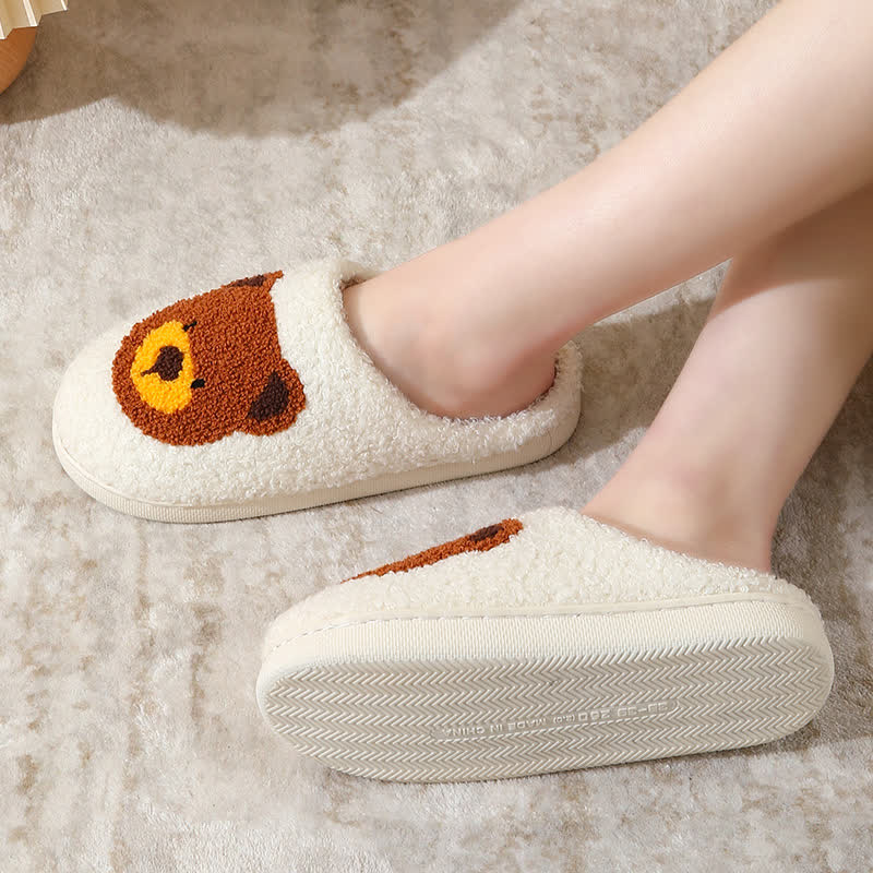 Chaussons d'intérieur grande taille à imprimé ours de dessin animé - image 3