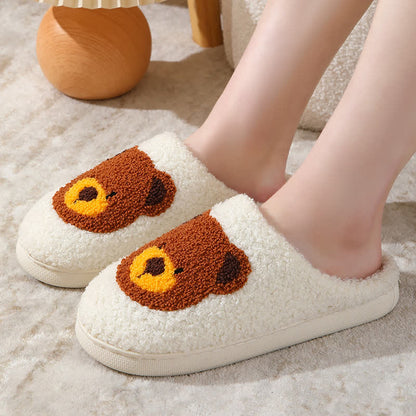 Chaussons d'intérieur grande taille à imprimé ours de dessin animé - image 0