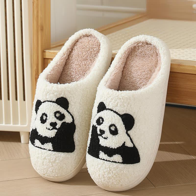 Chaussons grande taille à imprimé panda - Blanc-A - EU50-51 (US15) - image 1