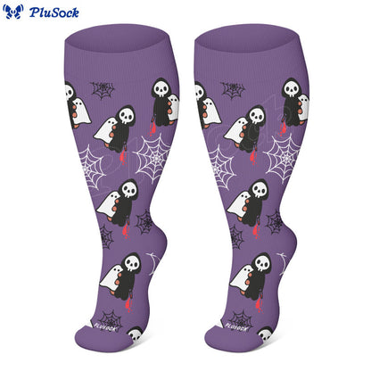 Chaussettes de compression mignonnes de style Halloween grande taille (3 paires) - image 7