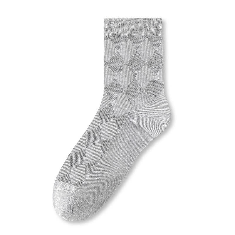 Chaussettes mi-mollet respirantes en pur coton (7 paires) - Gris clair - EU40-44 (US7-10) - image 5