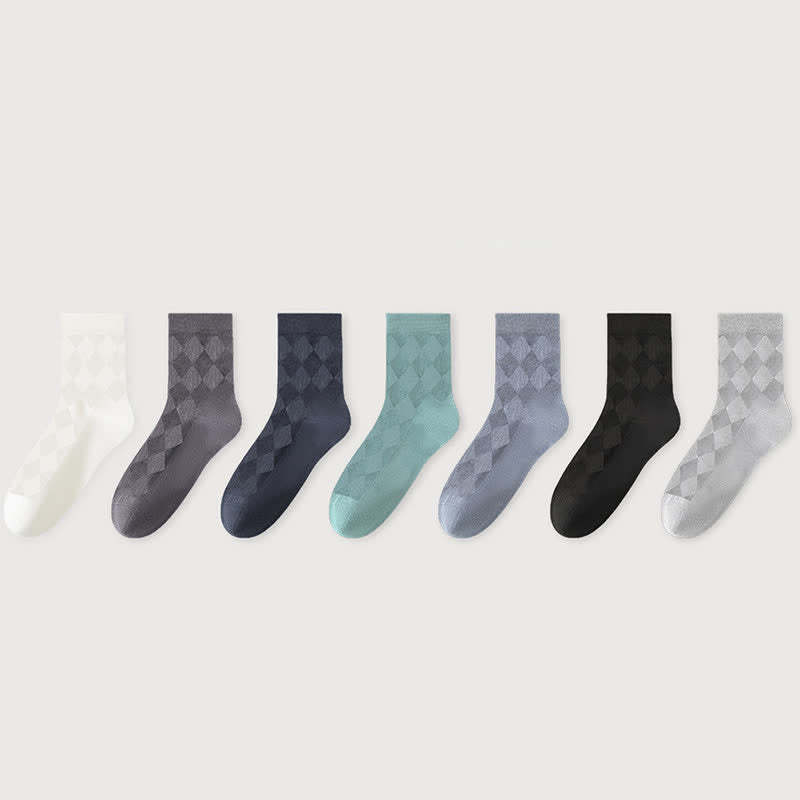 Chaussettes mi-mollet respirantes en pur coton (7 paires) - Multicolore - EU40-44 (US7-10) - image 1