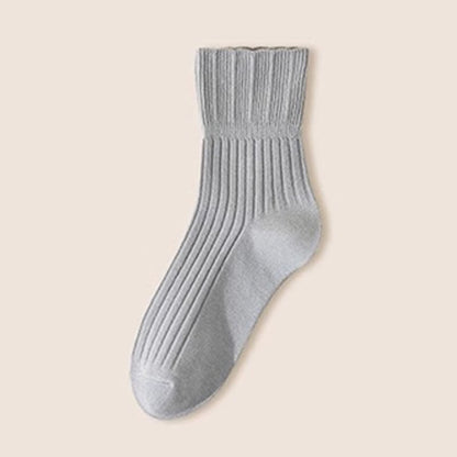 Chaussettes courtes amples en coton avec bordure ondulée (4 paires)