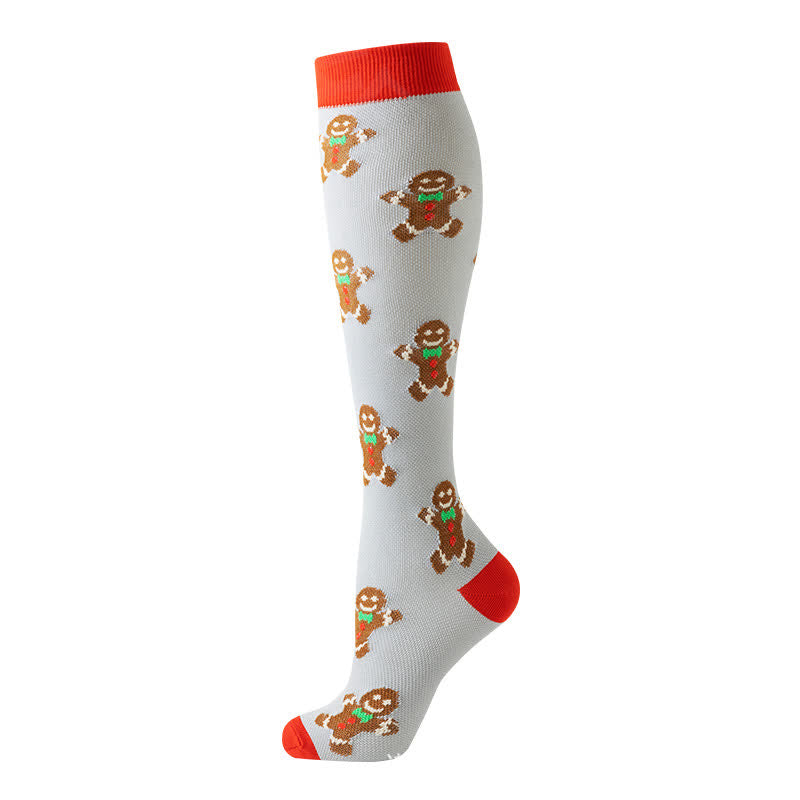 Chaussettes de compression de Noël en pain d'épices et cannes de bonbon (6 paires) - image 4