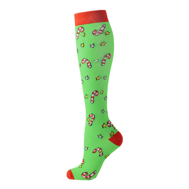Chaussettes de compression de Noël en pain d'épices et cannes de bonbon (6 paires) - image 2