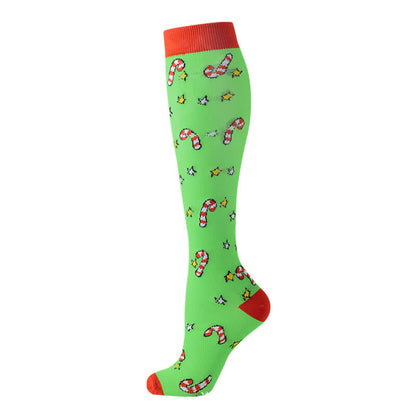 Chaussettes de compression de Noël en pain d'épices et cannes de bonbon (6 paires) - image 2