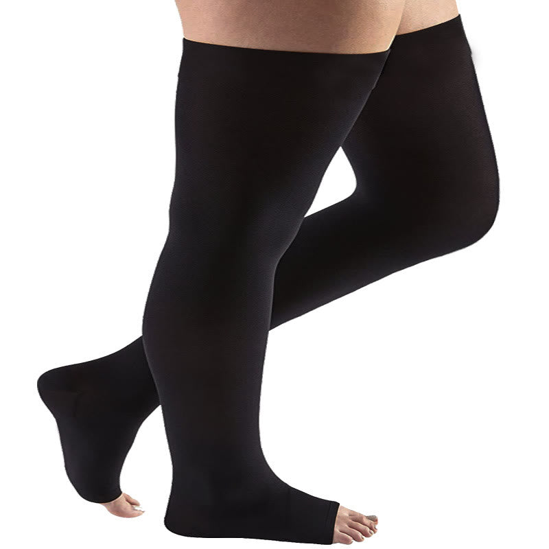 Lot de chaussettes de compression hautes taille plus + manchons pour mollets - image 3