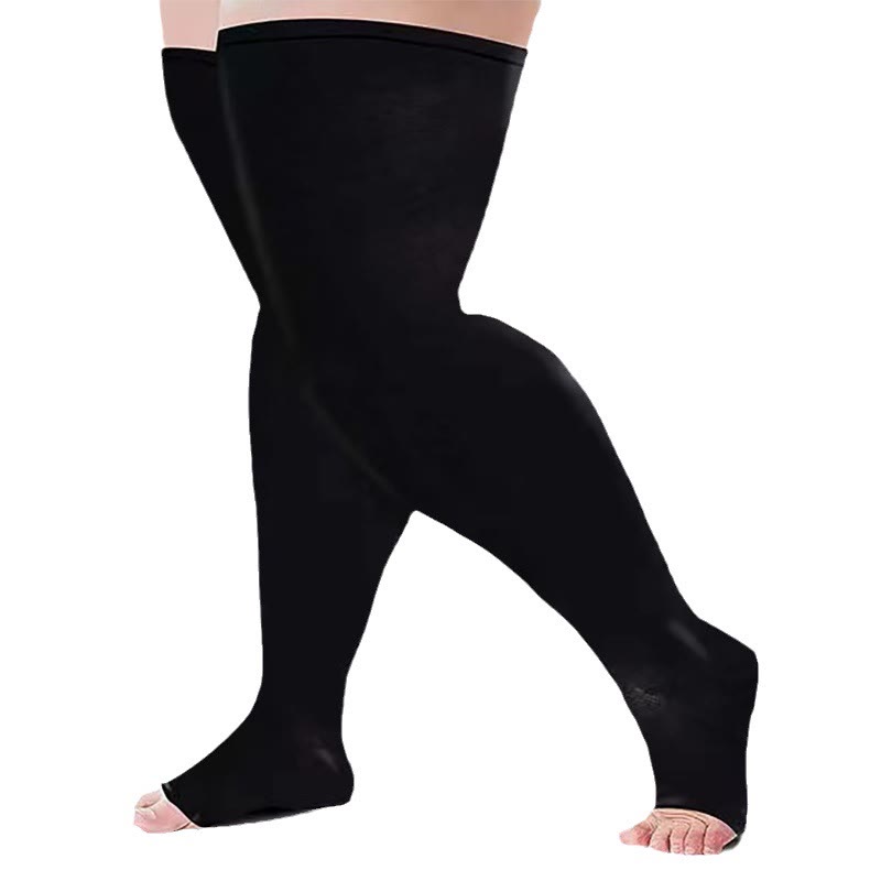 Lot de chaussettes de compression hautes taille plus + manchons pour mollets - image 2