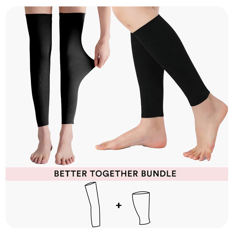 Lot de manchons de compression pour mollets et cuisses en modal uni - image 0