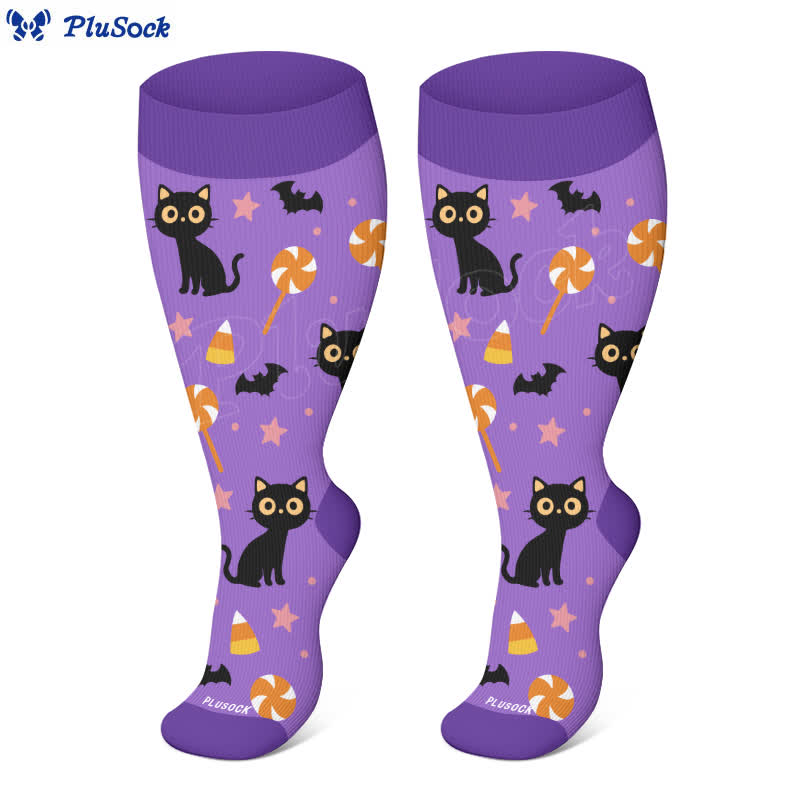 Chaussettes de compression grande taille de la série Halloween Ghost