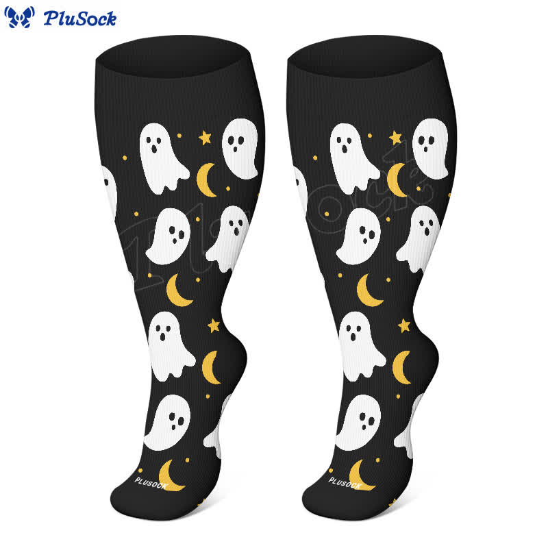 Chaussettes de compression grande taille de la série Halloween Ghost - image 3