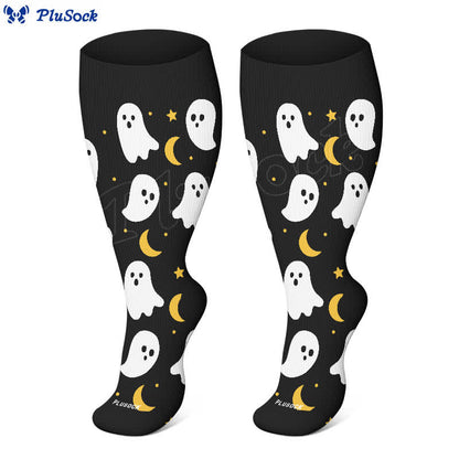Chaussettes de compression grande taille de la série Halloween Ghost - image 3