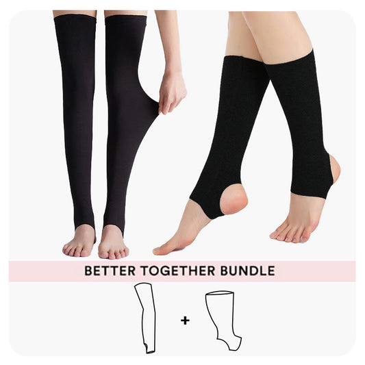 Ensemble bas de cuisse en modal + manchons de compression pour mollets - image 1