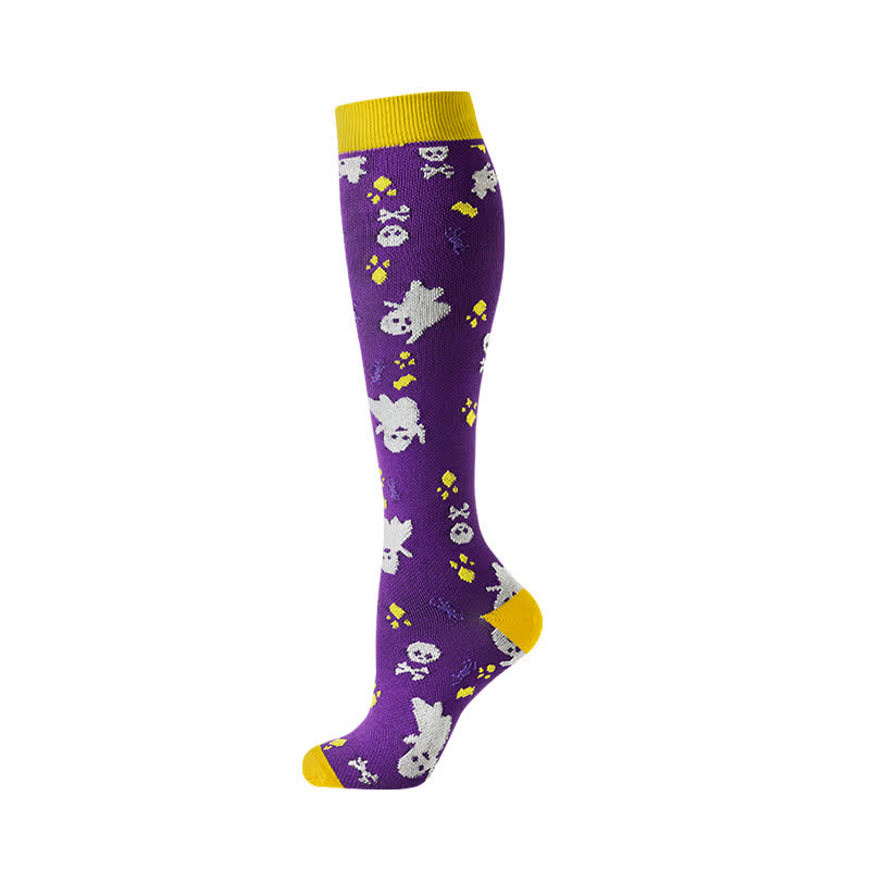 Chaussettes de compression Halloween Skull Ghost Series (5 paires) - image 3