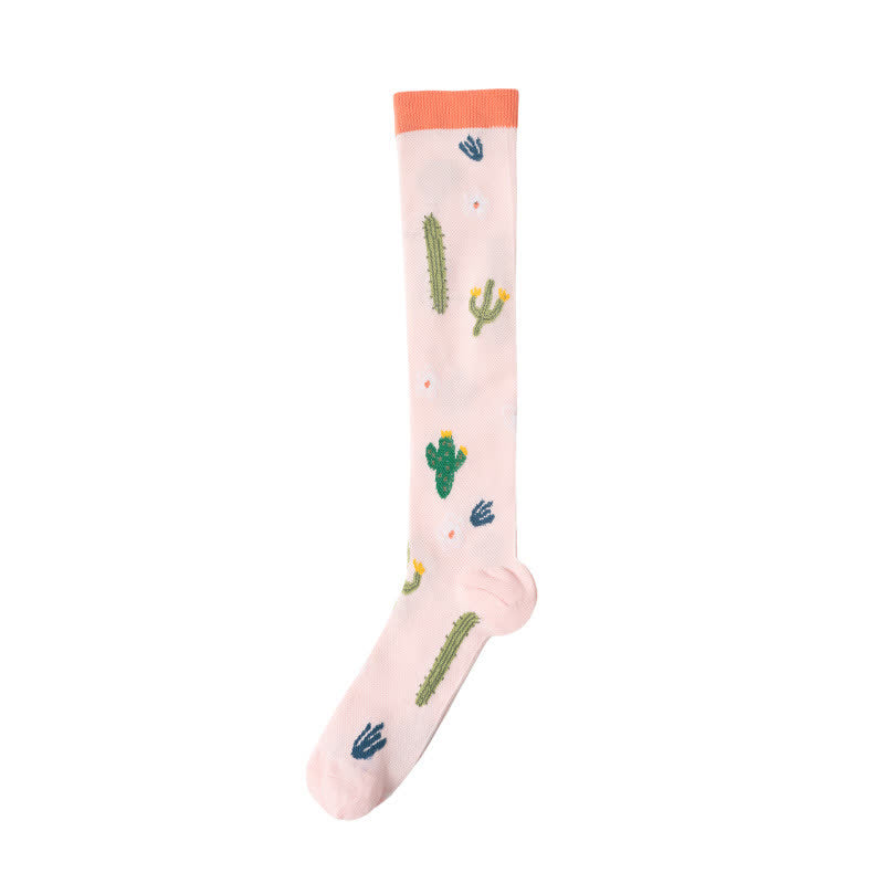 Chaussettes de compression à imprimé animal et plante (6 paires) - Rose - S/M - image 5