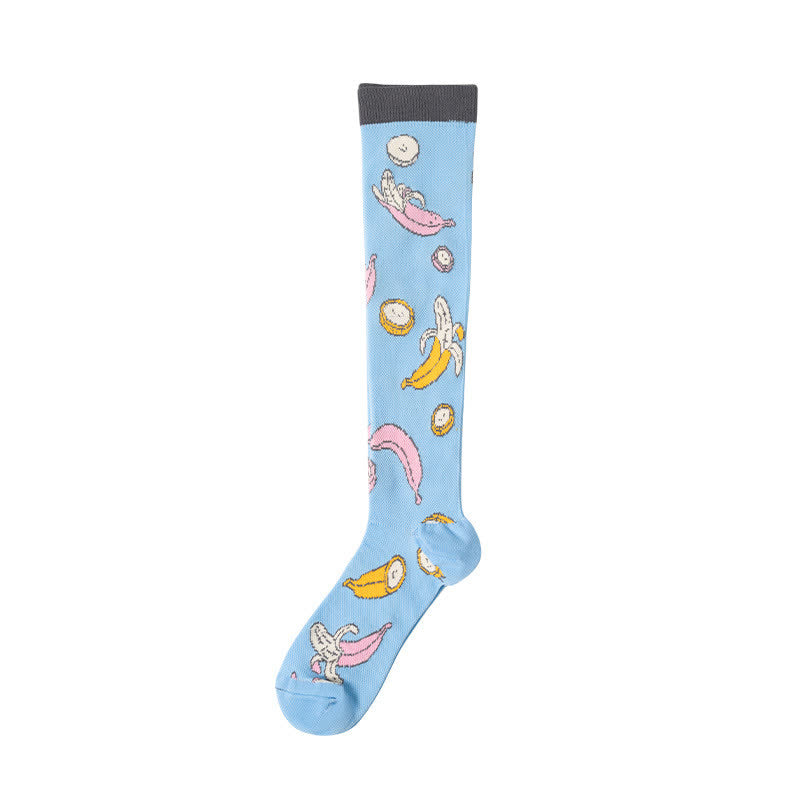 Chaussettes de compression à imprimé animal et plante (6 paires) - Bleu clair - S/M - image 6