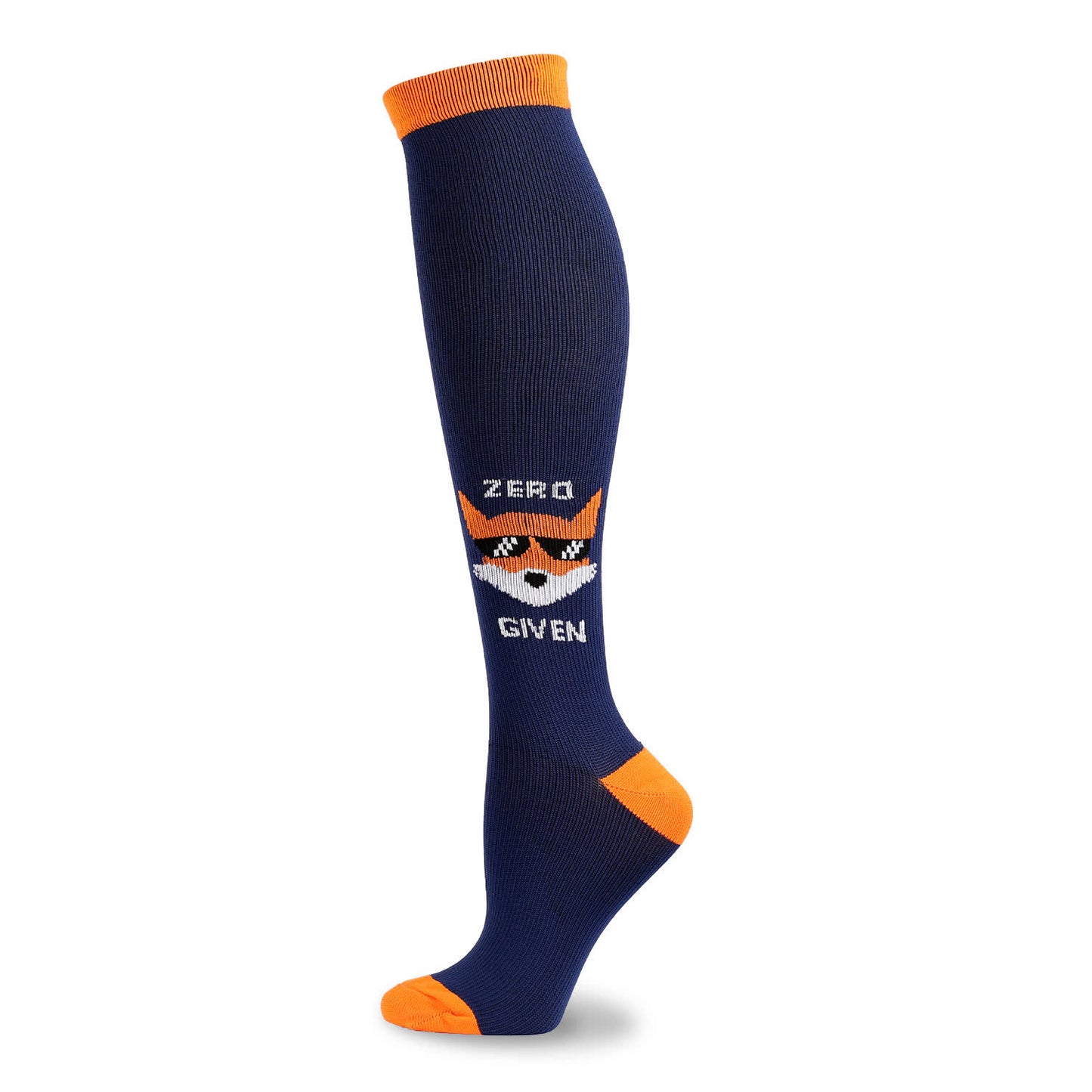 Chaussettes de compression à imprimé animal de dessin animé amusant (5 paires) - Bleu marine - S/M - image 3