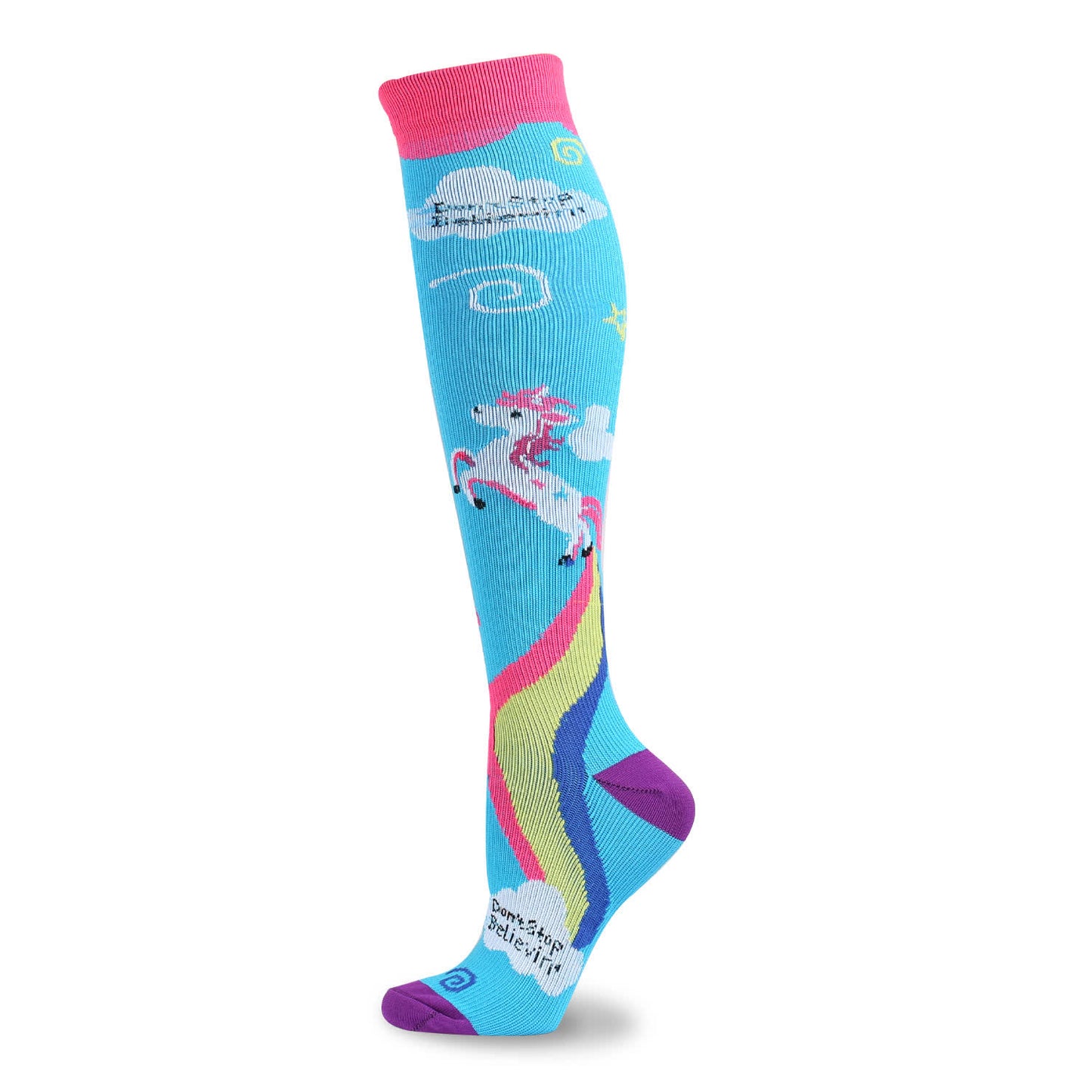 Chaussettes de compression à imprimé animal de dessin animé amusant (5 paires) - Bleu - S/M - image 8