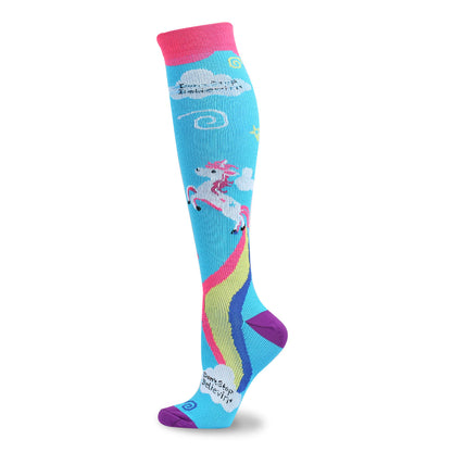 Chaussettes de compression à imprimé animal de dessin animé amusant (5 paires) - Bleu - S/M - image 8